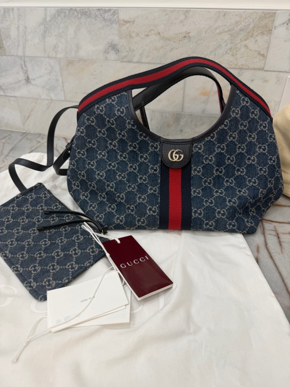 Brand new Gucci Giglio Denim small GG Bag Cruise 2026 w tags - Picture 2 of 14